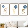 Canvas Painting Cute Raccoon Squirrel Penguin Balloon Nordic Wall Art Posters And Prints Nursery Wall Pictures Kids Room Decor