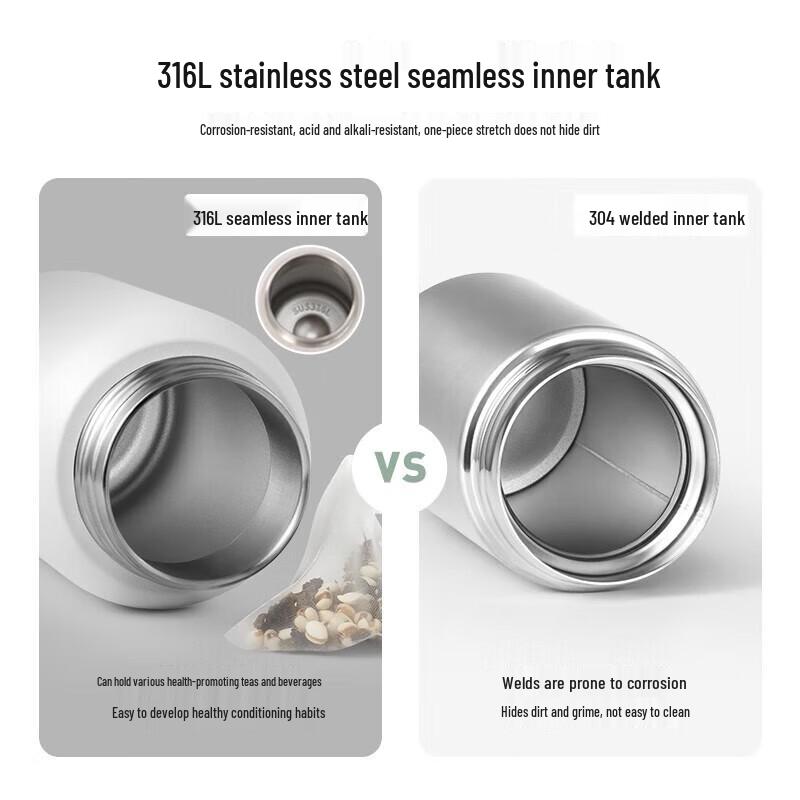 Buydeem Avtagbar Isolerad Mugg med Vikbart Lock