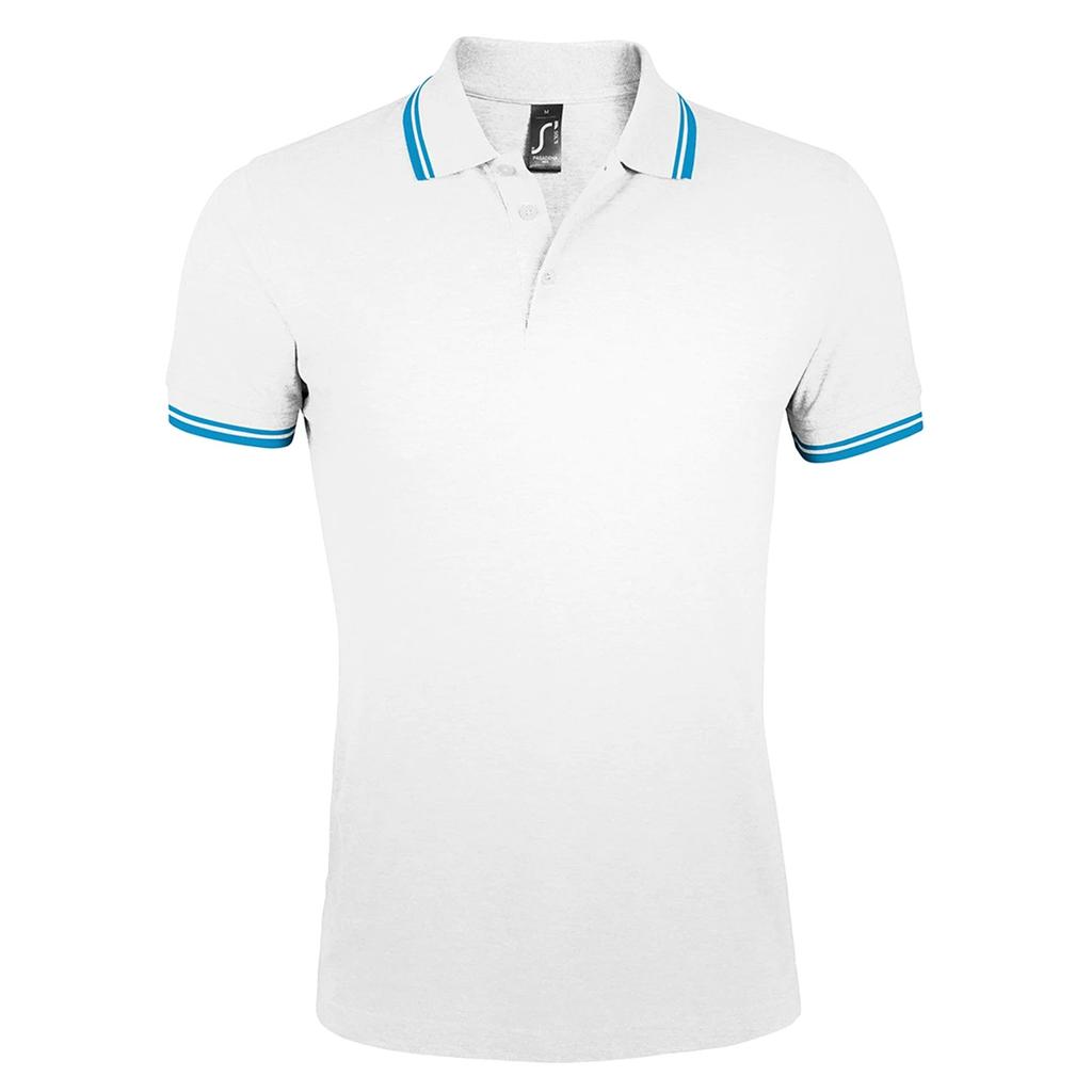 SOLS Mens Pasadena Tipped Short Sleeve Pique Polo Shirt