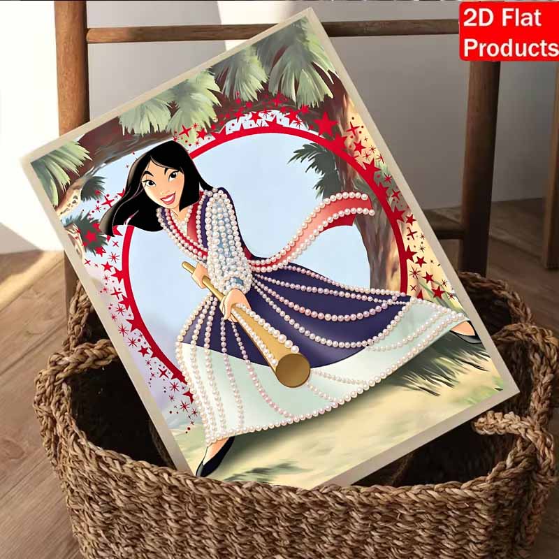 Disney Pearl Painting Mulan DIY Pearl Art Painting Pearl Gem Painting Pictures Crafts Special Shape Home Wall Decoration