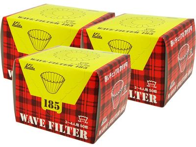 Coffee Paper Filter Wave for 2 To 4 People KWF-185 150 Sheets (50 X 3) White