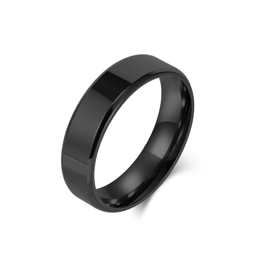 Titanium Steel Couple Rings - Polished Plain Band, Popular European & American Style Jewelry