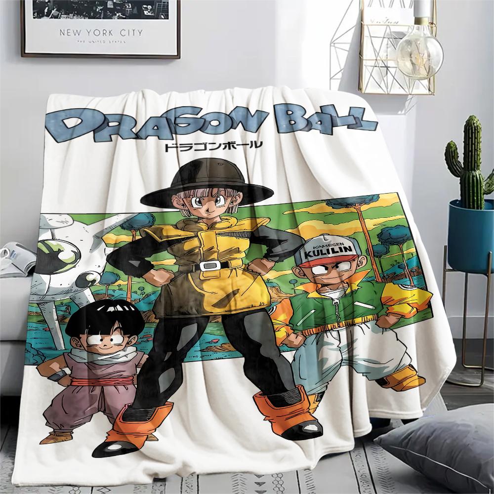 Dragon Ball Character Print Flannel Blanket High Quality Comfortable for All Seasons Home Decor Warmth and Comfort Perfect for Christmas Gifts