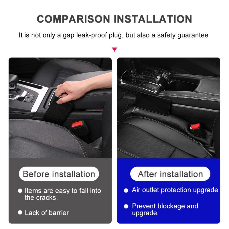 2Pcs Car Seat Gap Filler Side Seam Plug Strip Leak-proof Filling Strip for Mercedes benz AMG S K B E GLK CLASS W212 W213 W176 W221
