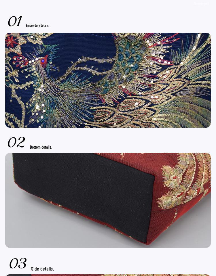 Yunnan Ethnic Sequin Embroidered Canvas Tote Bag