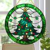 Christmas Sun Catchers Acrylic Painted Ornaments Holiday Window Tree Porch Decor Colorful Reflection Hanging