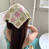 Little Daisy Headscarf Hat Multicolor Triangular Turban Scarf  for Spring Summer Outdoor