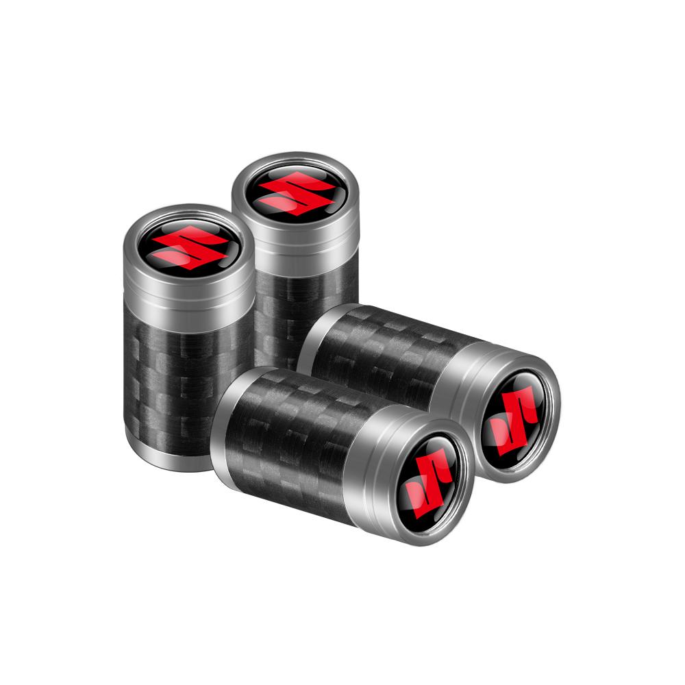 4Pcs Car Accessories Carbon Fiber Tire Valve Dust Cap Car Exterior Decoration for Suzuki SX4 Gsxr 600 Wagon Baleno Ignis Vitara