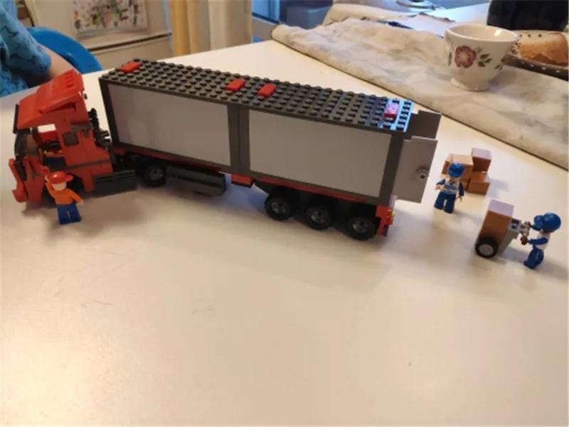345PCS City Double Container Freight Car Building Blocks Transport Truck Car Model Bricks Sets Educational DIY Toys For Kids