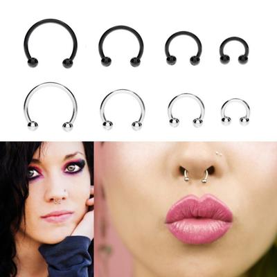 2 Stück Edelstahl Hufeisenform Hoop Nasenring Ohrstecker Piercing