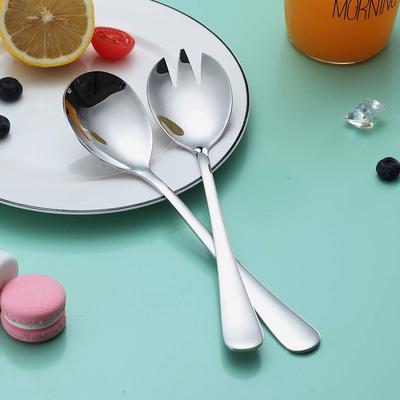 2PCS Golden Salad Spoon Fork Salad Spoon Stainless Steel Cutlery Set Service Spoon Set Colorful Unique Spoon Kitchen Tool