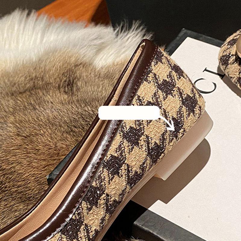 2024 Fashion Woman Square Toe Shoes Slip-on Shoes Casual Shallow Mouth Flats Rhinestone Female Cute Barefoot Shoes Big Size