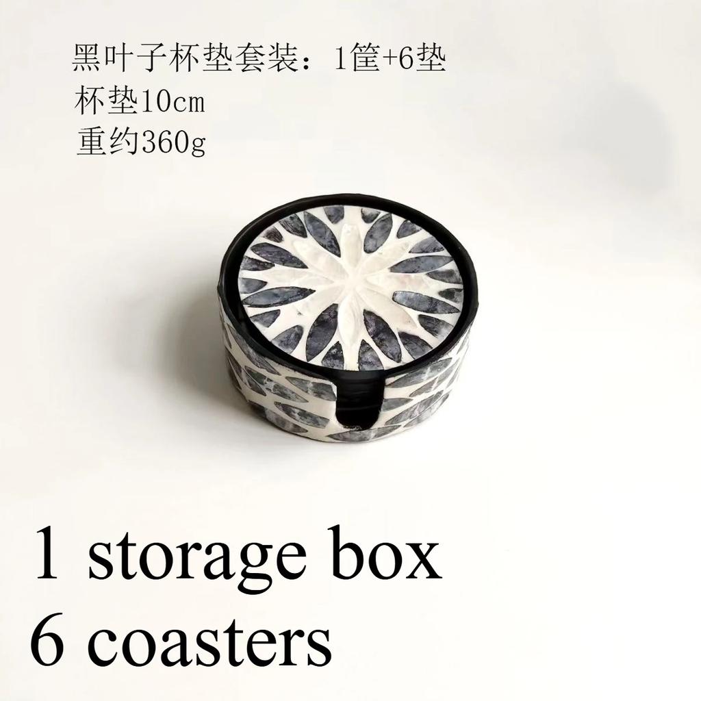 Handmade Shell Coaster Set Creative Colorful Insulation Placemat Light Luxury Natural Shell Tea Coaster Home Desktop Decoration