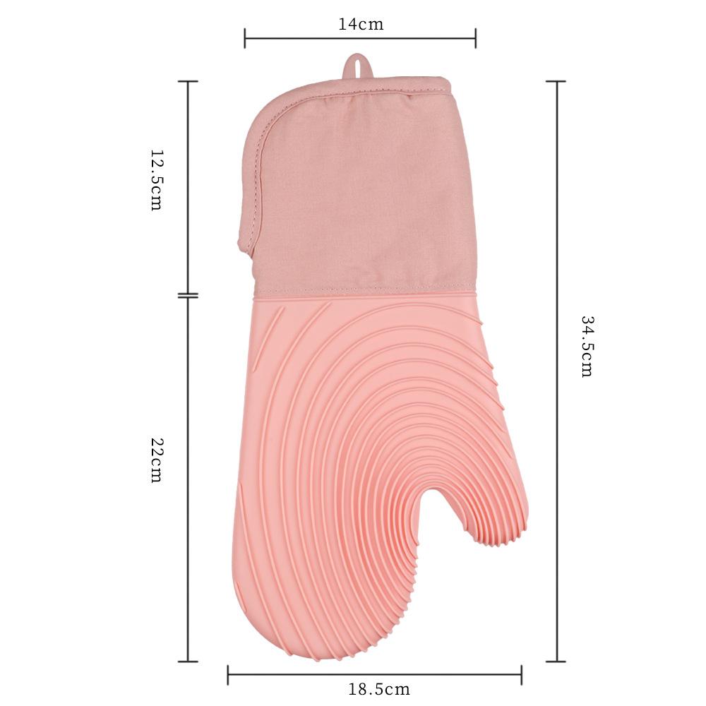 Silicone Cotton Cloth Thermal Insulation Gloves Microwave Oven Anti-scalding Kitchen High Temperature Resistant Thickened Baking Gloves