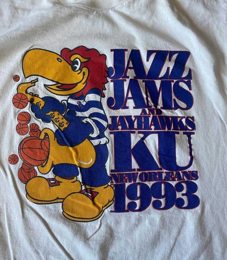 Баскетбольная футболка Kansas Jayhawks Белая футболка Размеры JJ5092 Унисекс футболка XXL