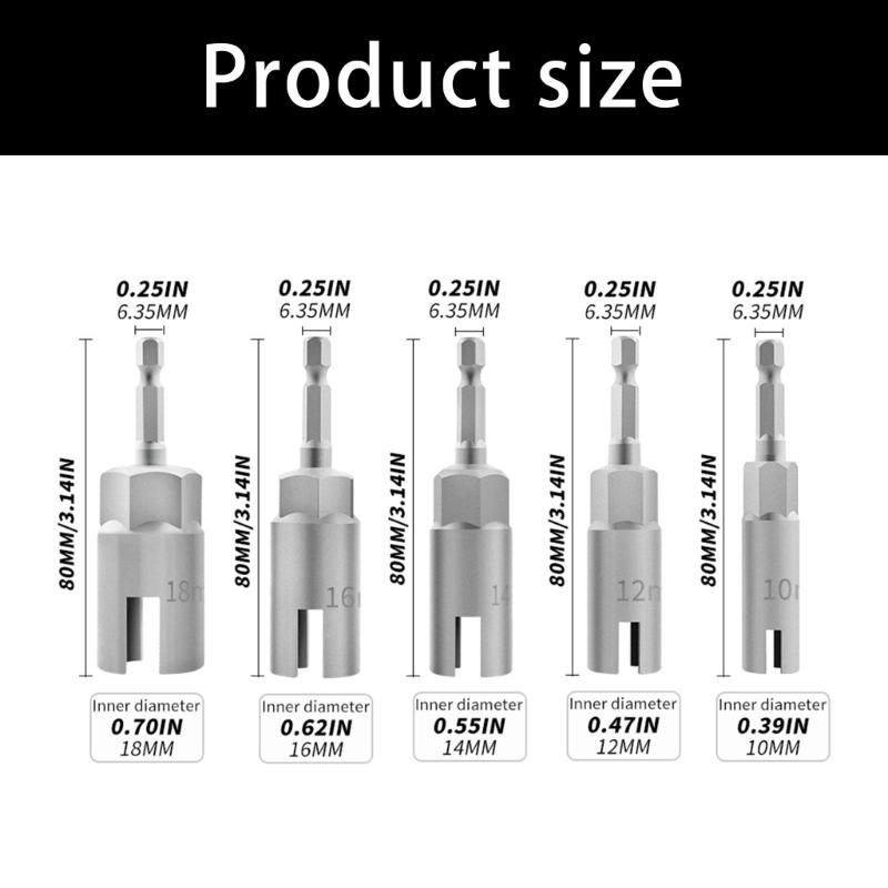 Multiple Size Butterfly Nut Socket Driver Set 10mm 12mm 14mm 16mm 18mm 5Pcs Durability Stainless Steel Construction