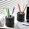 Tire Shape Multifunctional Desktop Organizers for Pens Office Supplies With Rubberized Materials