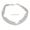 Imitation Pearls Beaded Necklace with Zircon Multi-layered Clavicle Chain Fashionable Jewelry for Everyday Outfits