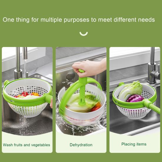 Coș de scurgere rotativ Multifuncțional Bol pentru curățat fructe Spinner pentru fructe și legume Bucătărie