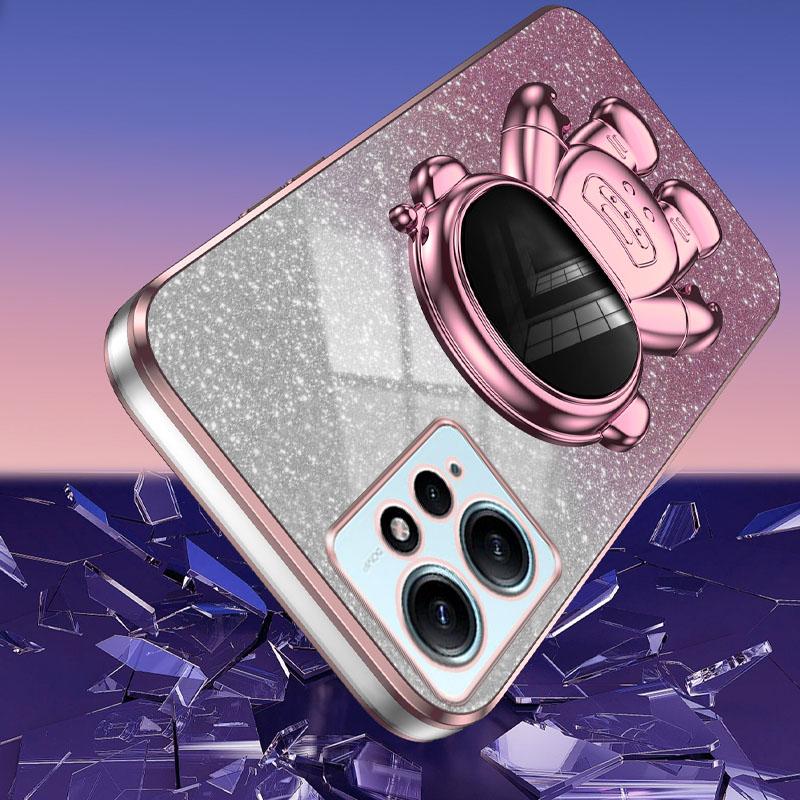 For Xiaomi Redmi Note 12 4G Case Cute Astronaut Kickstand Anti-drop Cell Phone Cover