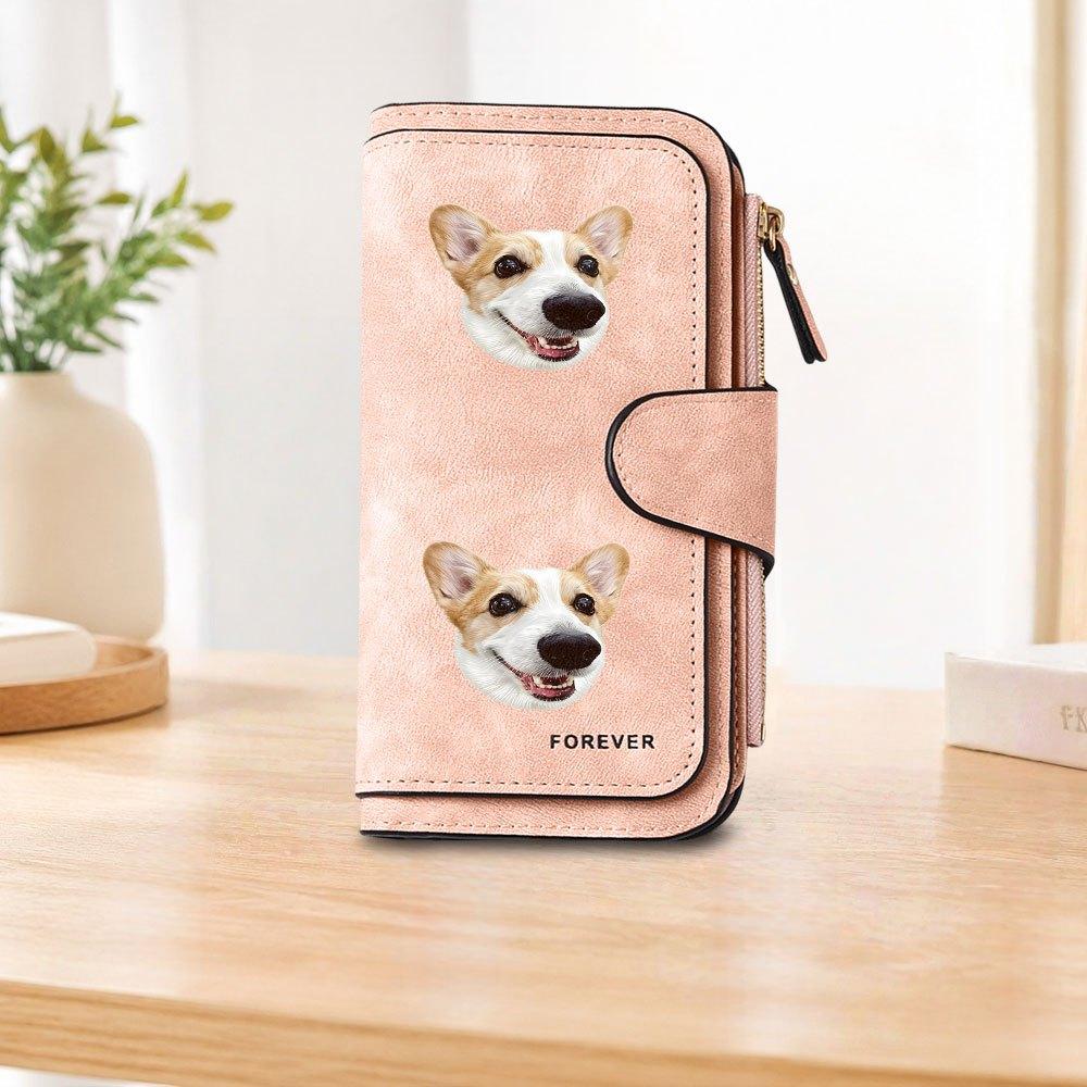 Corgi pattern long zipper wallet, large-capacity card holder, unisex clutch bag, stylish zippered coin purse, suitable for daily use, a great gift