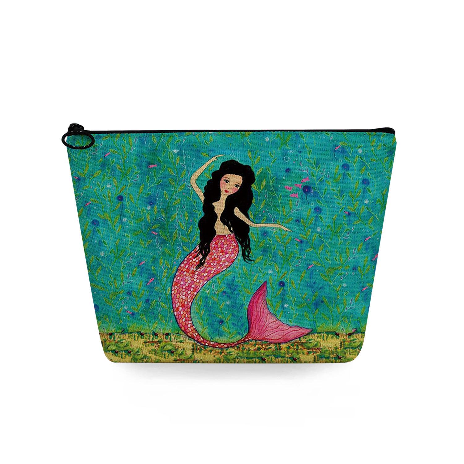 

Women Mermaid Print Cosmetic Bag Toiletries Organize Travel Storage Case 6745 KTB