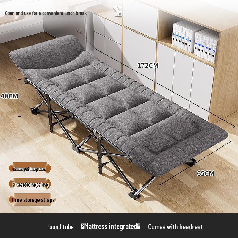 Compact Foldable Bed for Office, Camping, Outdoors - Stainless Steel, Portable, Free Shipping