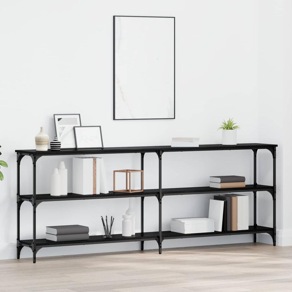 Console Table Black Oak Look 200 X 29 X 75 Cm