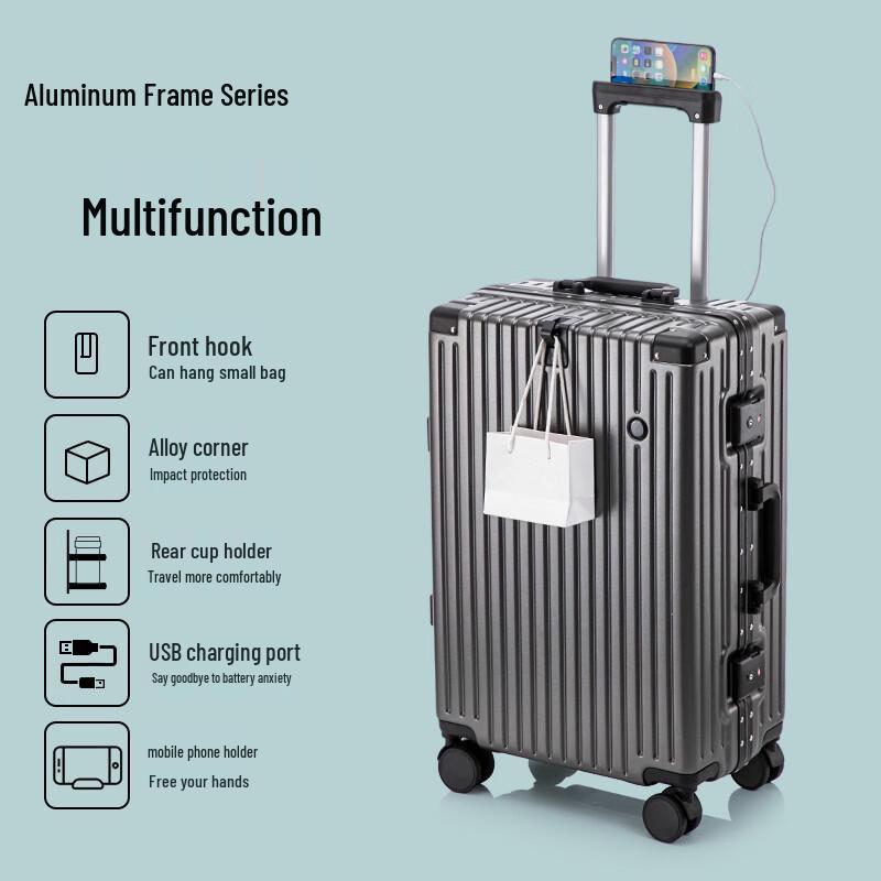 

Zhilv Premium Aluminum Frame Spinner Luggage 20-inch