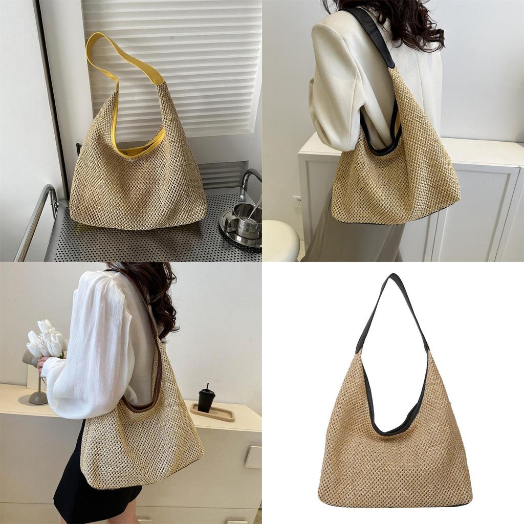 Fashionable Large Capacity Woven Handbag Tote Bag For Everyday Use In Multiple Colors