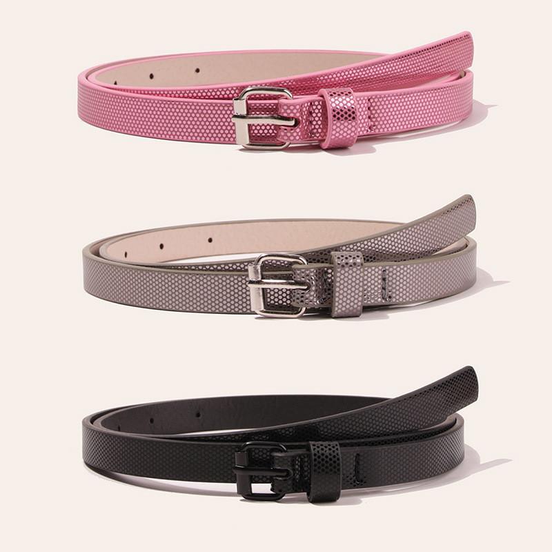 

Stylish Faux Leather Snake Pattern Belt For Women With Pin Buckle And Versatile Style Polka Dot Set
