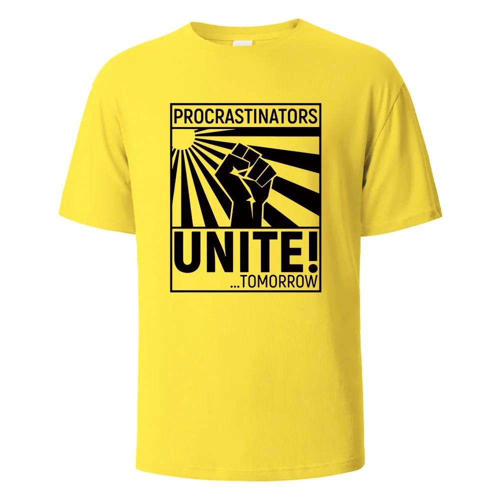 New Men's Printed T-shirt Procrastinator Streetwear 100% cotton men's Top Women's Summer Breathable short sleeve O-neck T-shirt