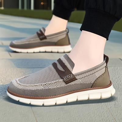 Mens Autumn Mesh Breathable Casual Shoes for Men's Shoes with British Style Lazy Shoes