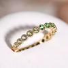 CopperColorful Rainbow Cubic Zircon Promise Rings for Women Gold Color Luxury Trendy Wedding Accessories