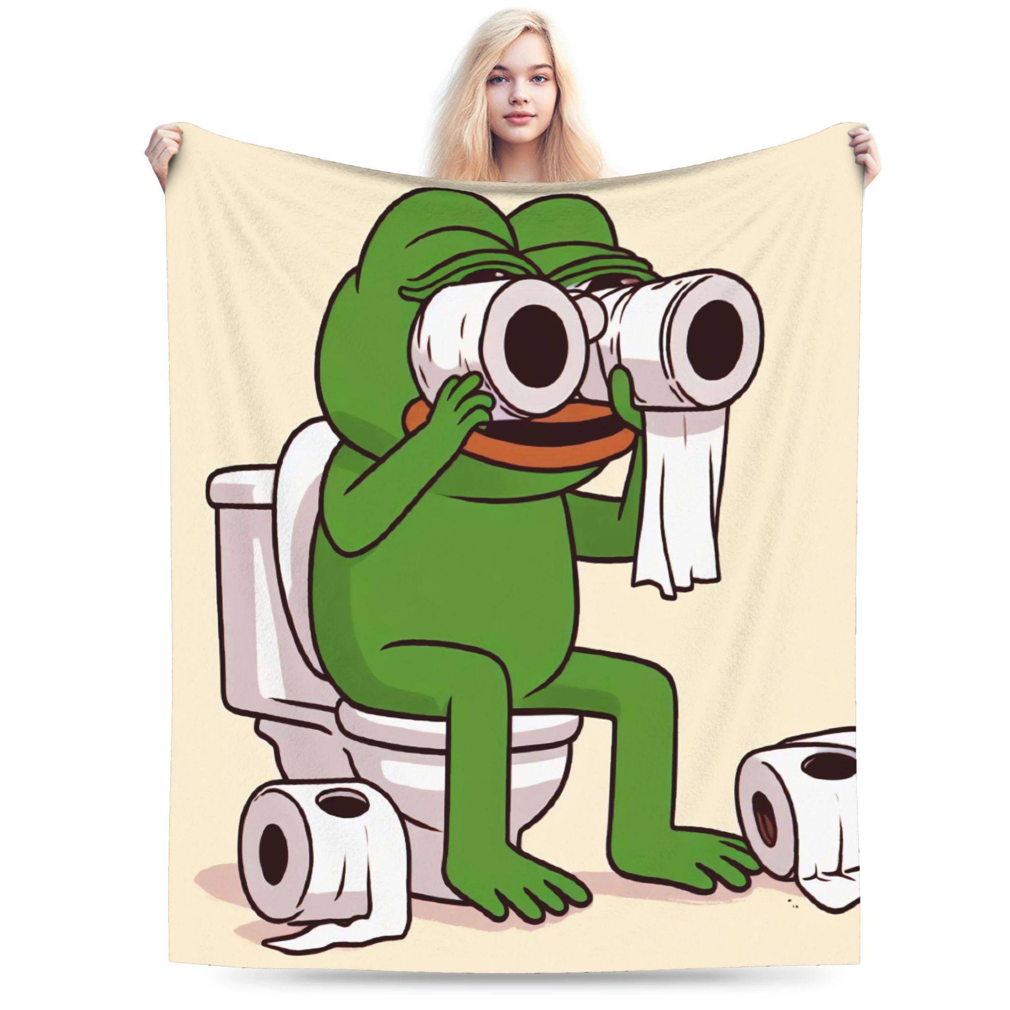 

Soft BlanketKids Adult Airplane Travel Sad P-Pepe Frog Meme Throw Blanket Flannel Bedspread For Living Room Funny Sofa Bed Cover 75x90cm