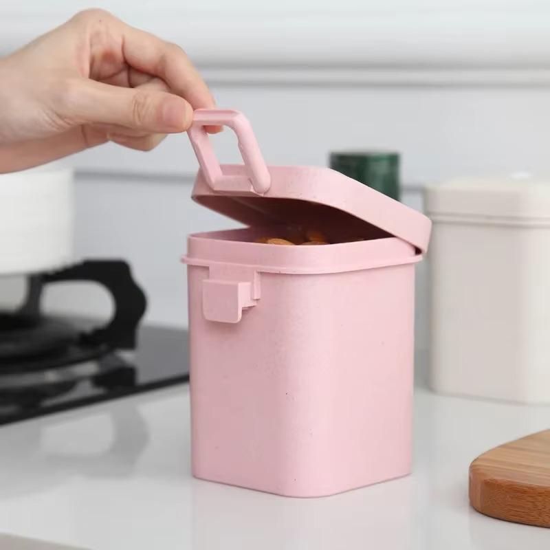 1 Pcs Homeware Creative Wheat Straw Soup Cup Microwaveable Square Buckle Sealed Soup Can Holiday Gift Food Sealed Can
