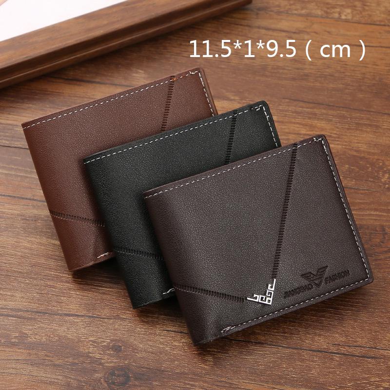 Men's Short Leather Wallet: Youthful, Simple, Fashionable, Multi-Card Slot, Horizontal & Vertical Style