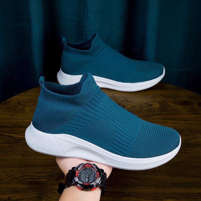 2023 Men's Lightweight Fly-Knit Sock Sneakers: Breathable, Slip-On, Casual Sports Shoes for Spring and Summer
