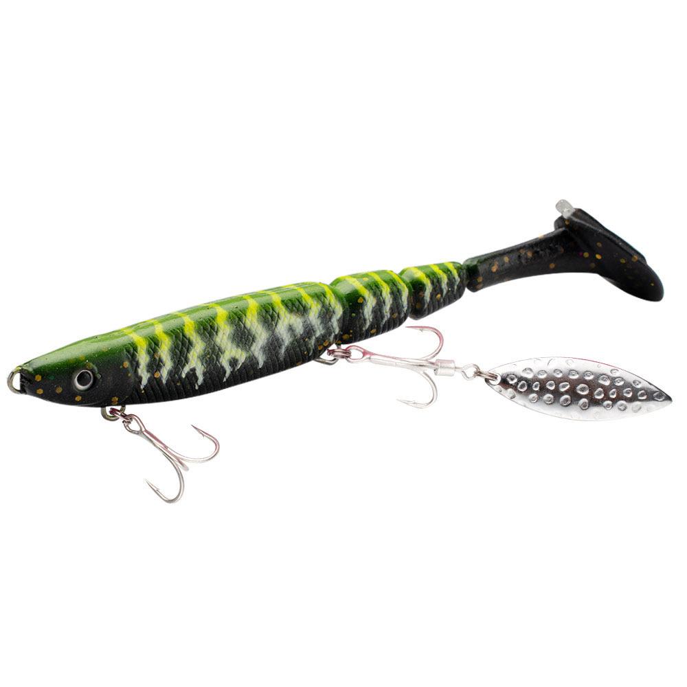 FUN Brand PVC Soft Bait T-Tail with Hooks Remote Cast Lead-Free Freshwater Sea Boat Fishing Perch 34.6g Full Swimming Layer