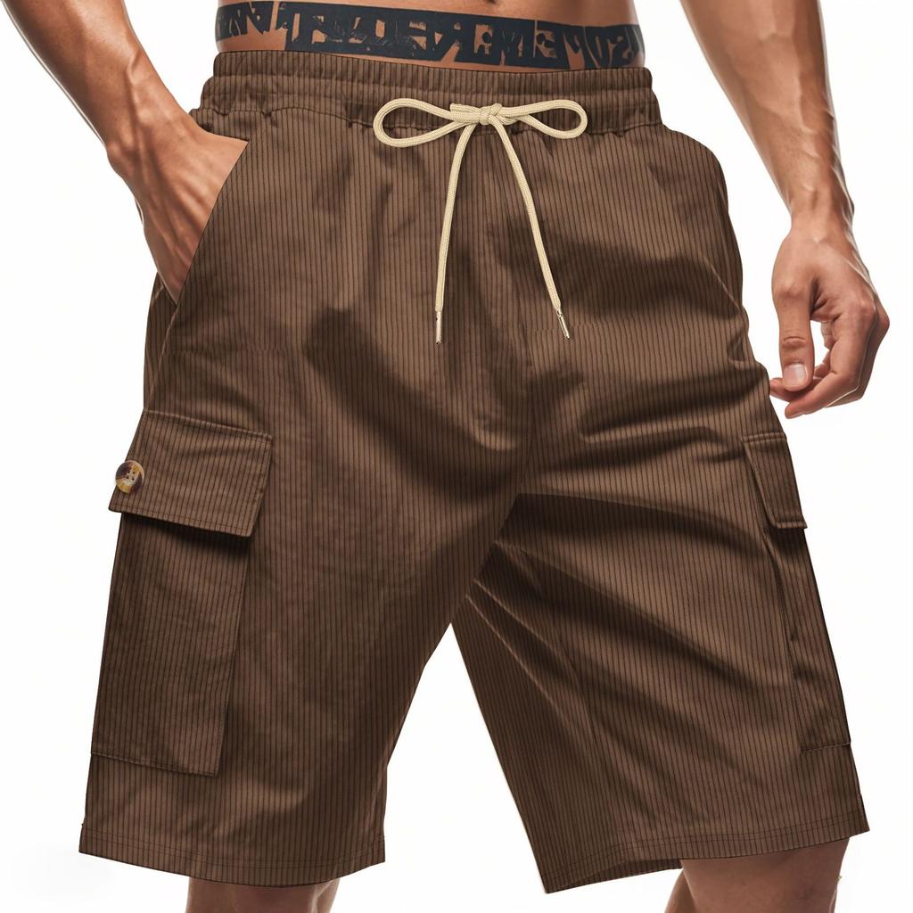 Fashion Men's Work Trousers Summer Men's Bamboo Linen Beach Casual Shorts