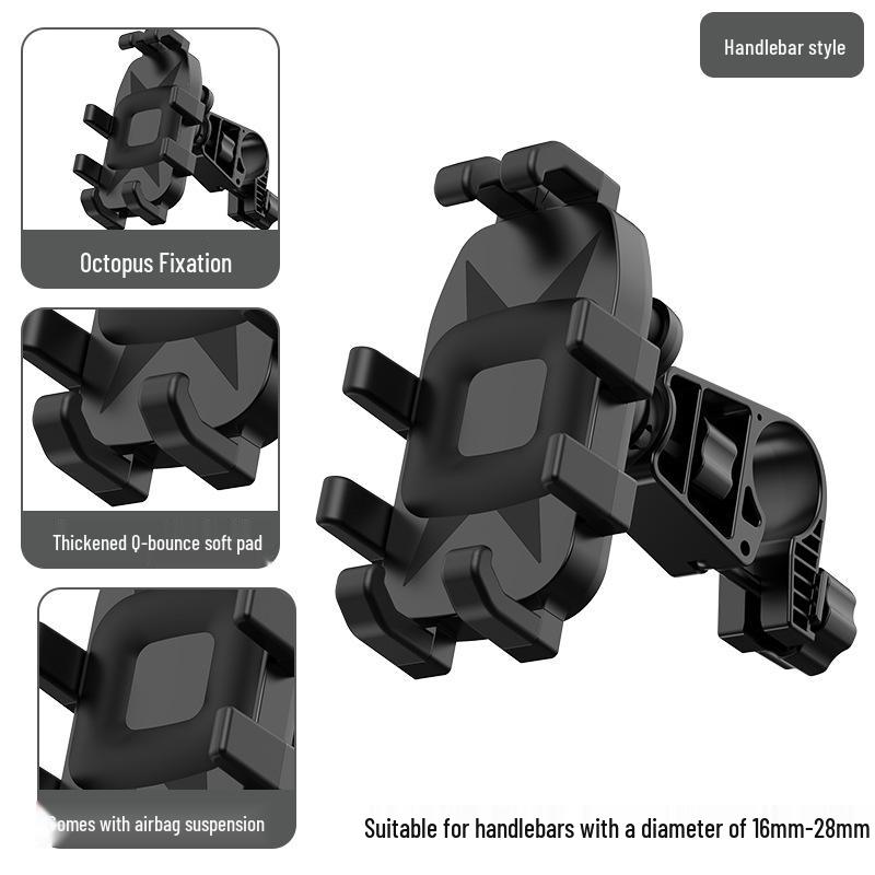 Electric Vehicle, Motorcycle & Bicycle Shock-Absorbing Phone Holder for Takeaways