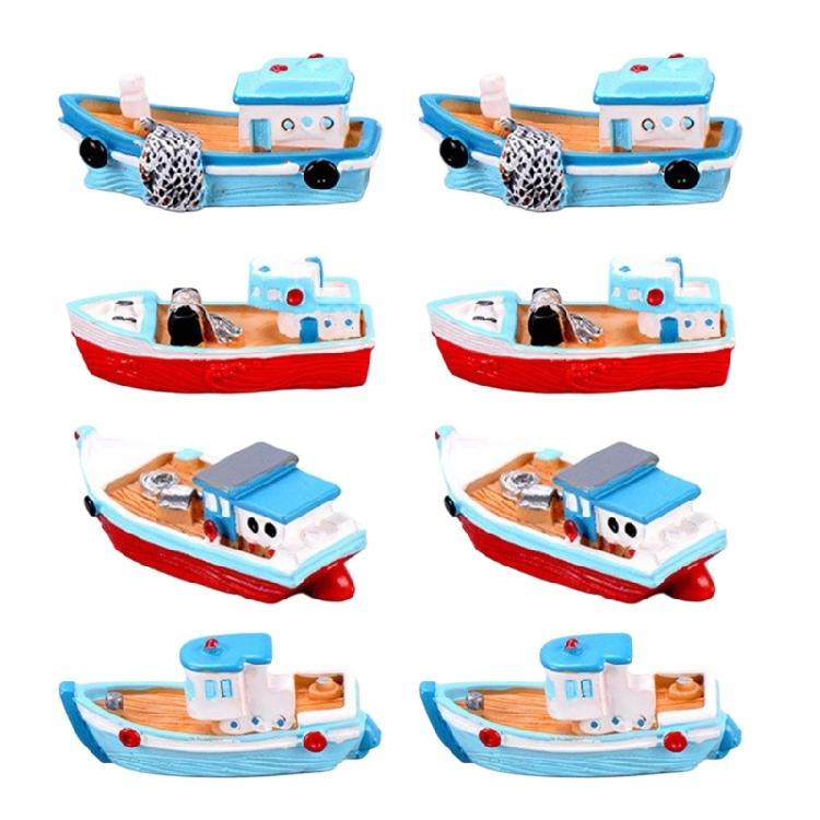 

Mediterranean Theme Boat Figure 8Pcs Marine Theme Resin Ship Craft Model Figurine For Photography Props Shelf Display 1