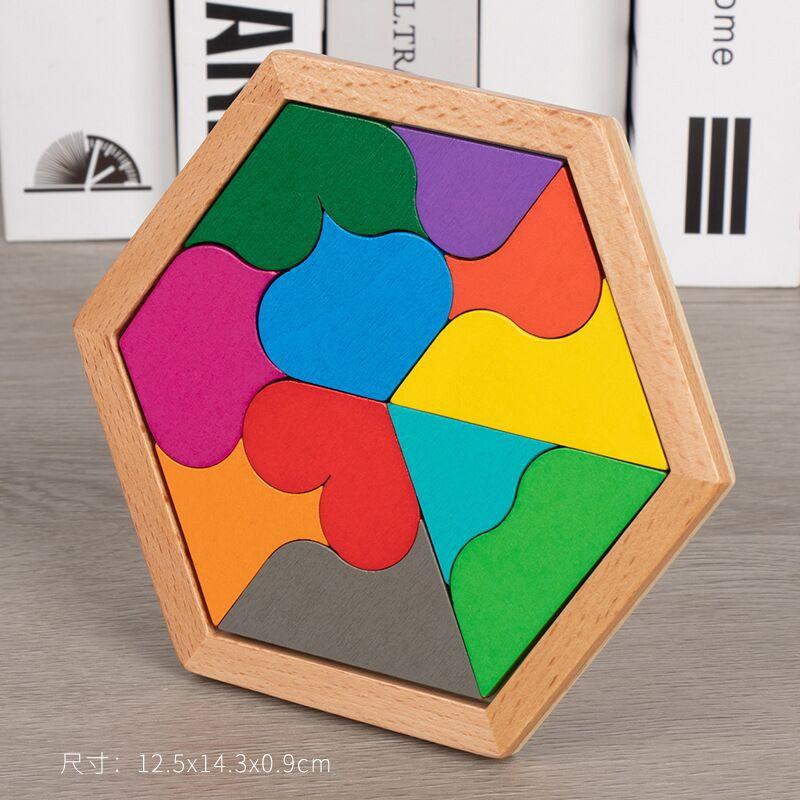 27 Style Block Puzzle Jigsaw Puzzle Board Classical Puzzle Children'S Toys Hexagonal Alien Chess Tangram Puzzle Toys