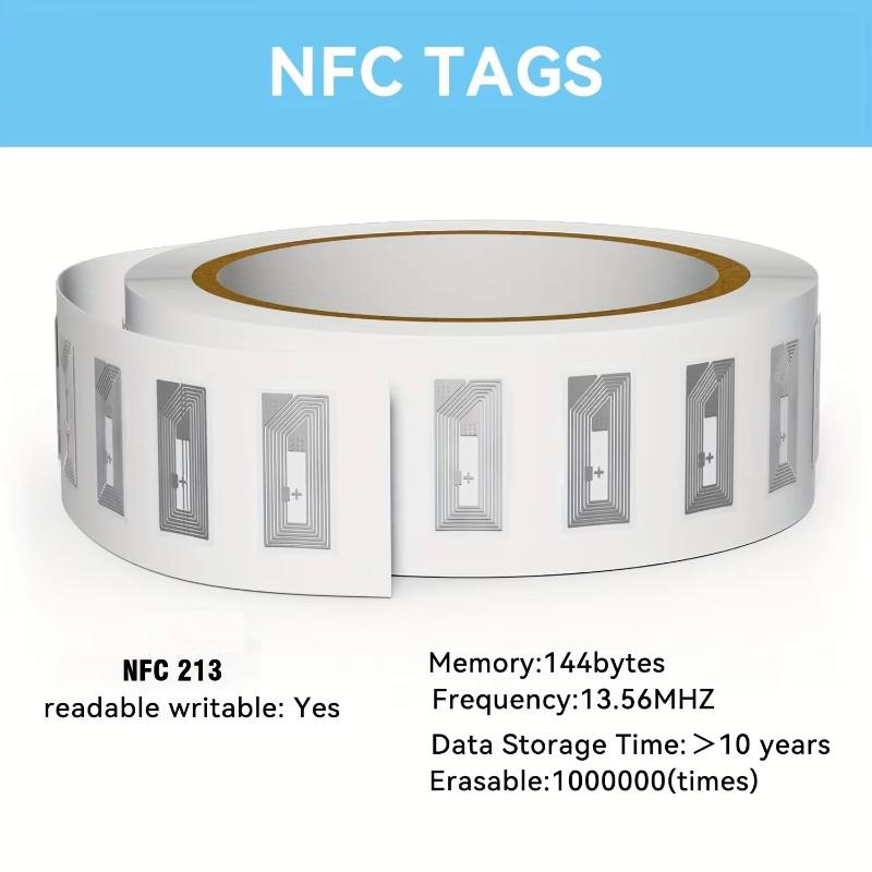 10 Pcs Ntag213 Nfc Sticker Rectangle Rewritable Smart Rfid Tag Programmable For All Nfc Phones