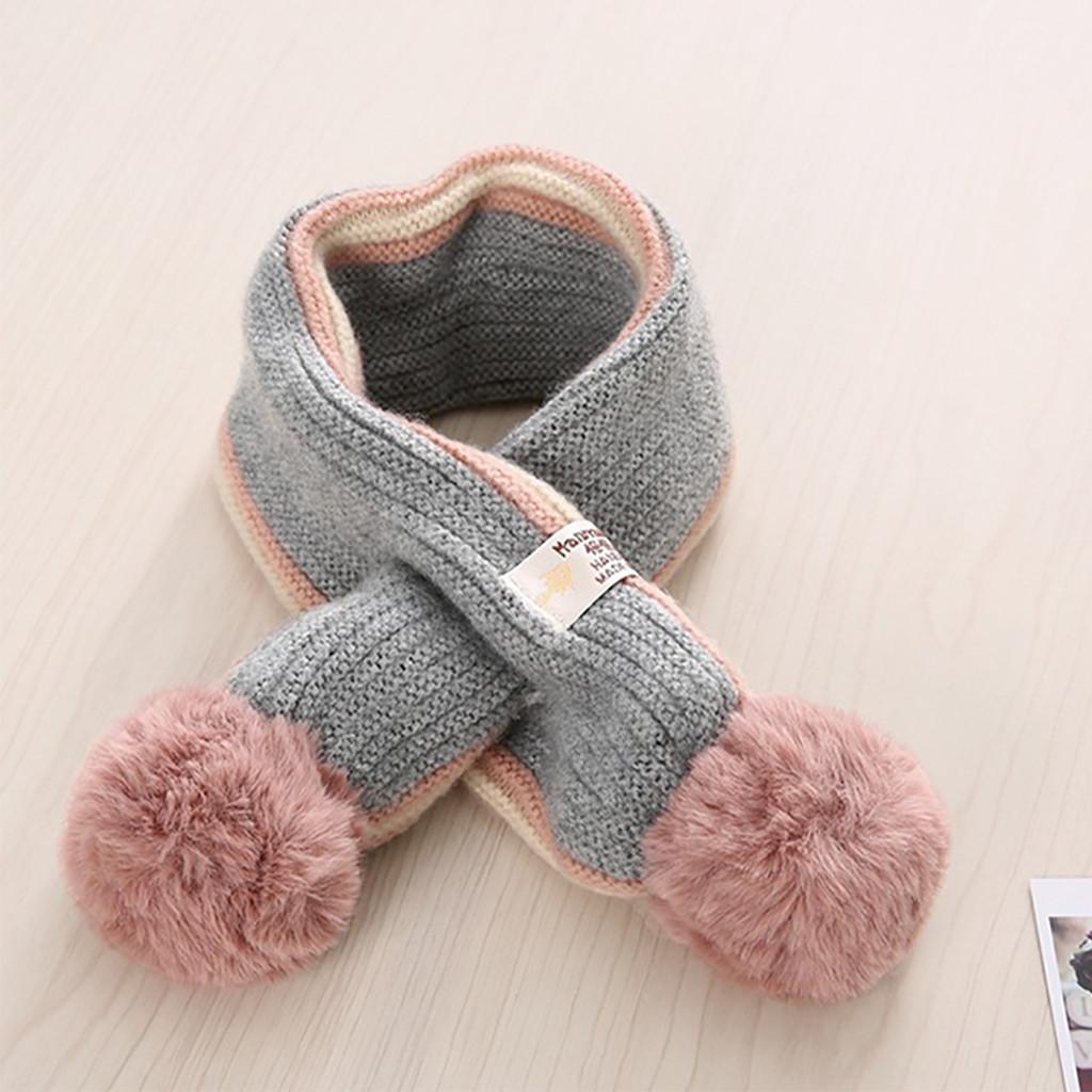 New  Winter Boys Girls Baby Patchwork Scarf Warm Knitted Scarves