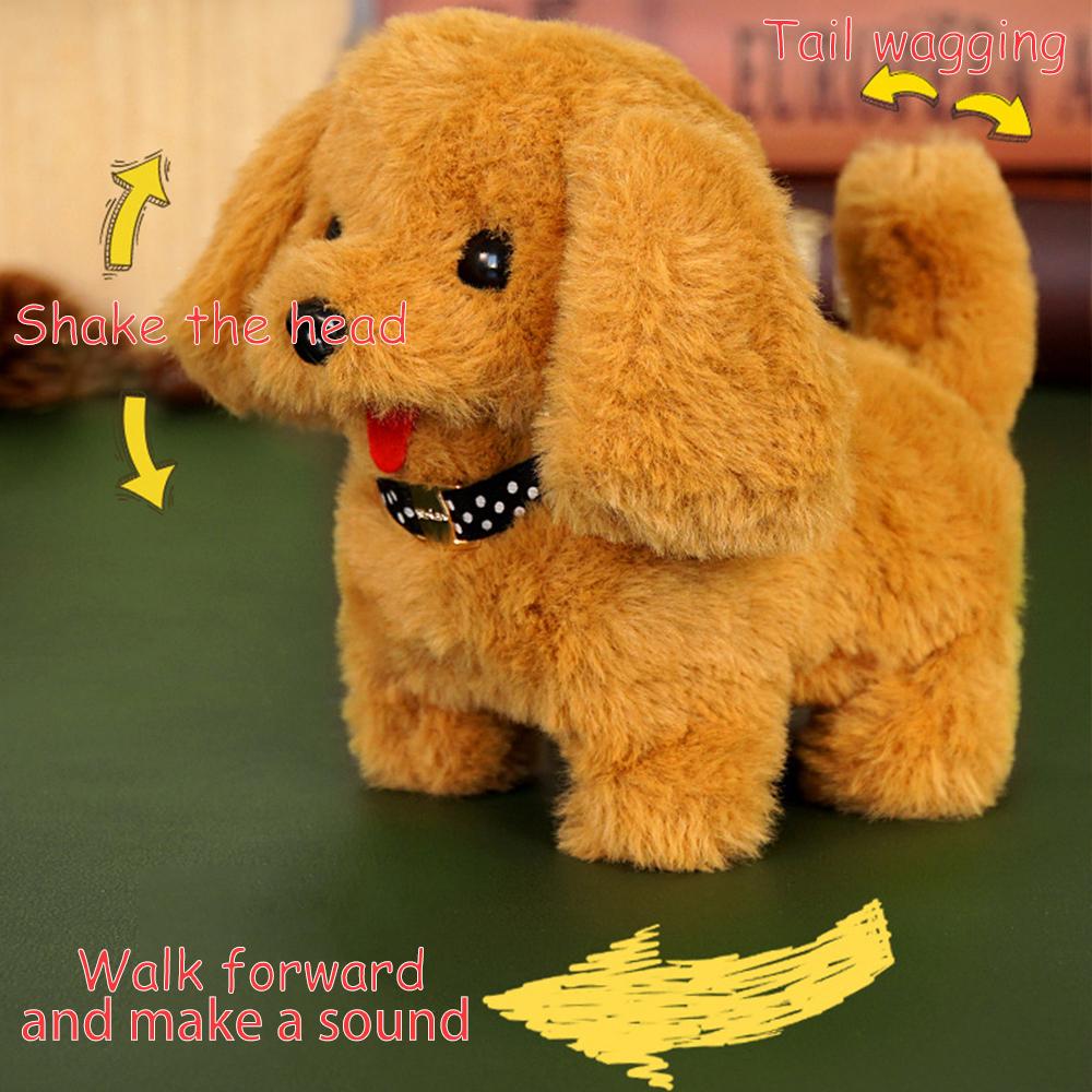 Niedliches, realistisches elektrisches kleines Welpen-Plüschtier, Simulation eines Husky-Tedd-Hundes, Spaziergang, Bellen, wedelnder Schwanz, Stofftierpuppe, Kindergeschenk