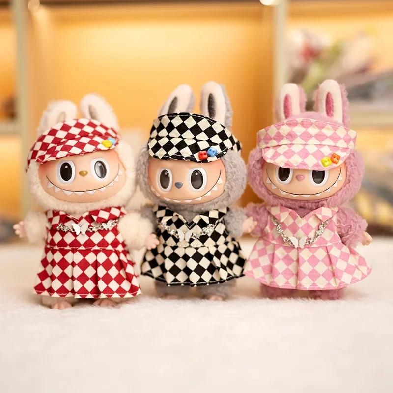 17cm Puppenkleidung Schachbrett Tennis Kleidungsset Baby Anhänger Kleidung Hosenträgerhose Kleidung Ersatz Trend Geschenk