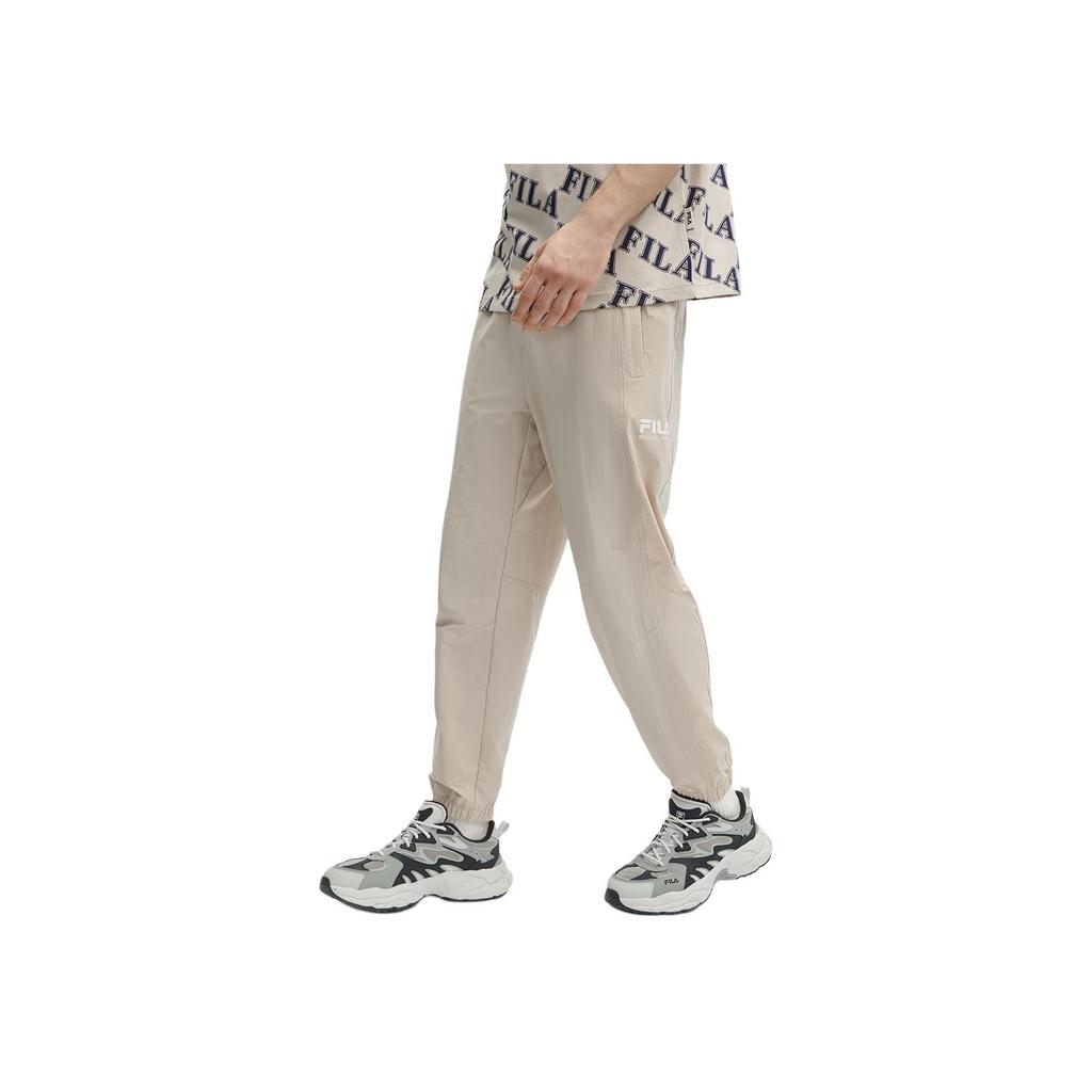 Fila Einfarbige lässige Strick-Sporthose mit Bündchen für Herren, Beige F11M419804F-DK