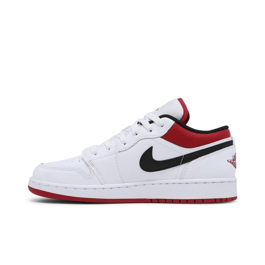Air Jordan 1 Low Grade School 'White Gym Red' (Unisex) White / Gym Red / Black Kids' Basketball Shoes 553560 118