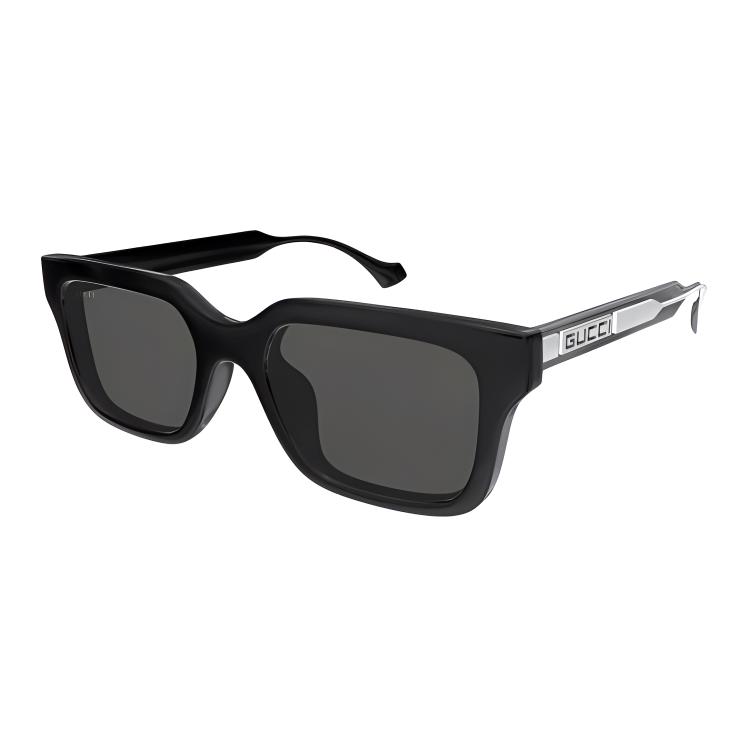 Gucci Color Block Letter Print Rectangular Sunglasses Men Sunglasses Black GG1732SK-001